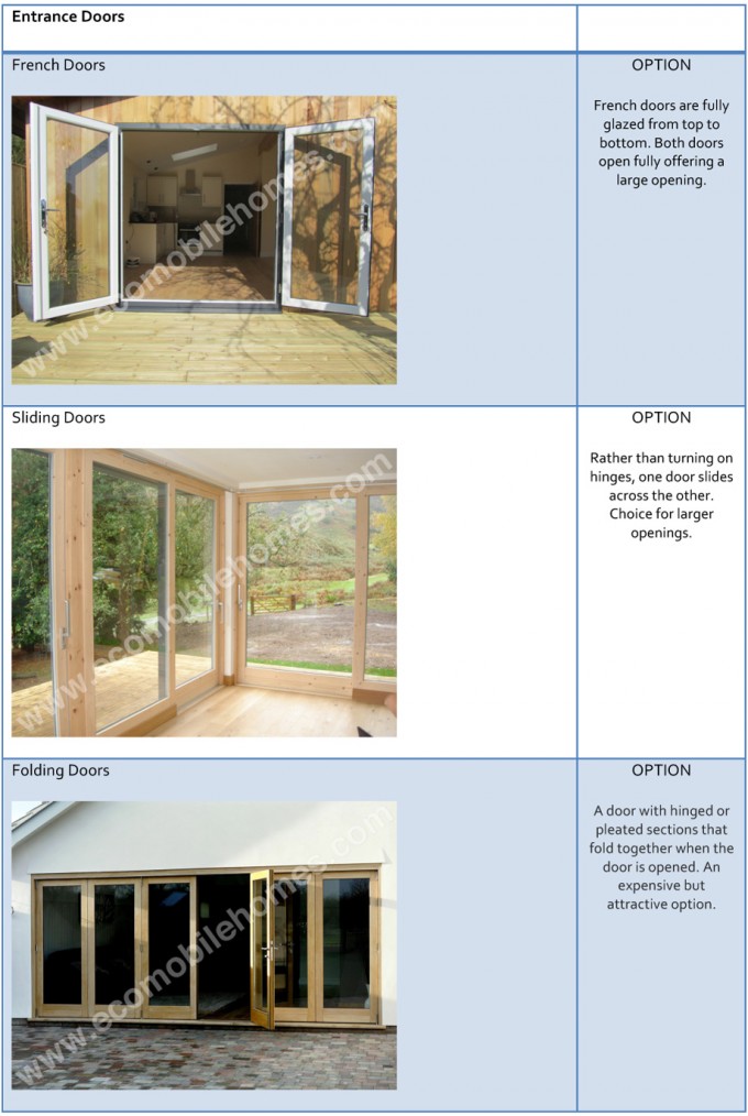 Entrance Doors Eco Mobile Homes